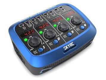 Зарядное устройство SkyRC Quattro Micro для однобаночных LiPo аккумуляторов с блоком питания SK-100079 фото